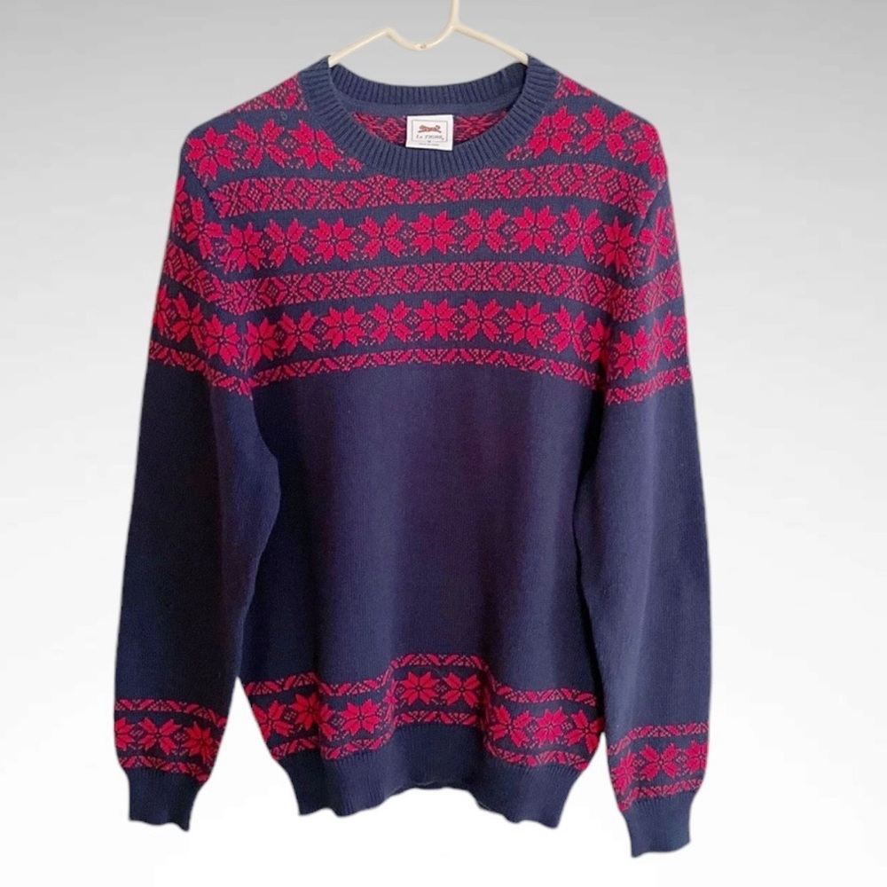 NWT Le Tigre Men’s Navy Snowflake Crewneck Sweater